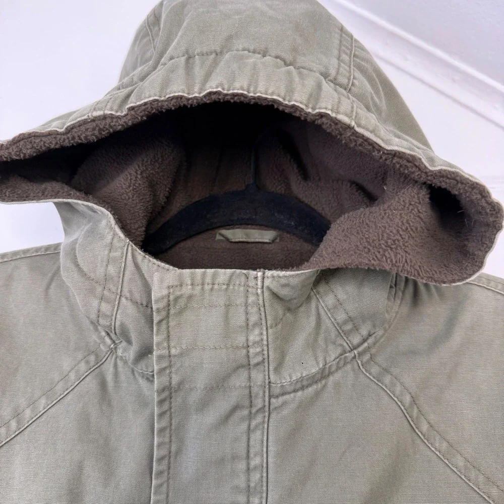 Mini Boden 11/12Y Olive Green Pull Over Fleece Lined Jacket 1/2‎ Zip Anorak